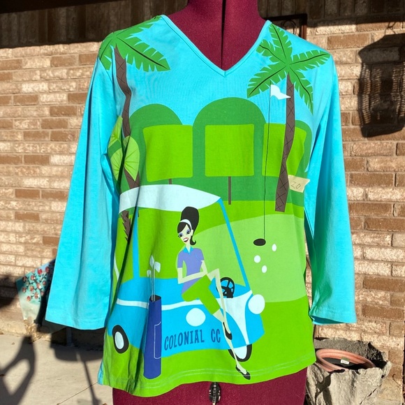 Kate Lord Tops - Kate Lord | Blue Long Sleeve with Character Print